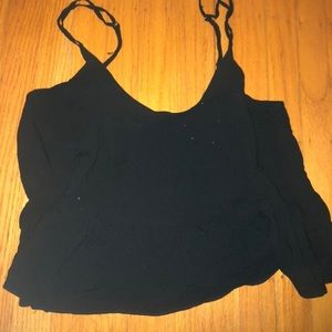 Black cropped tank top